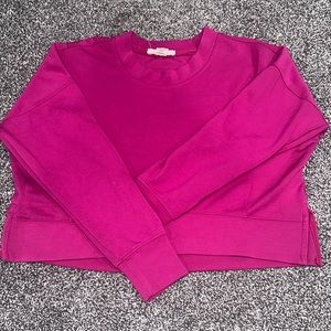 Cropped crew neck, magenta